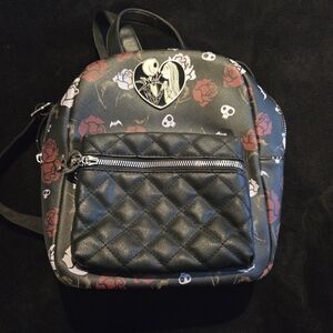 Black and Red Quilted Backpack